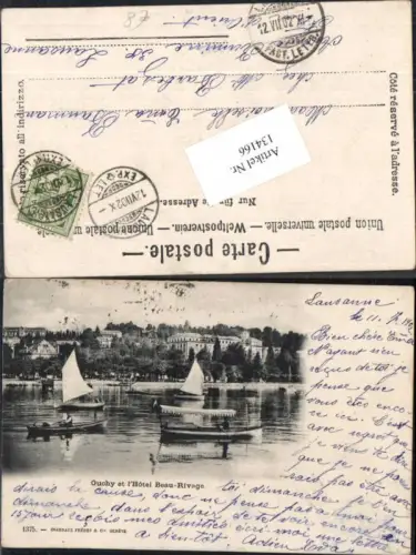 134166,Ouchy et Hotel Beau Rivage Boot Kt Waadt Lausanne
