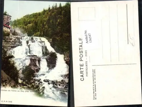136547,Chutes Orbe au Day pres Vallorbe 1905 Kt Waadt