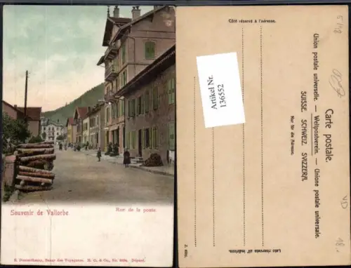 136552,Souvenir de Vallorbe Rue de la Poste Kt Waadt