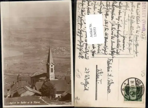136553,Eglise de Bullet et la Plaine Kt Waadt