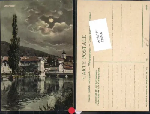 136566,Vallorbe Mond AK Häuser im Ort Kt Waadt