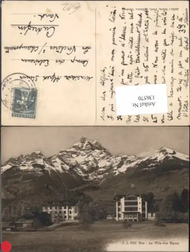 136570,Bex La Villa des Bains frühe Ansicht Kt Waadt