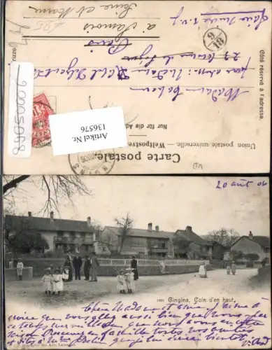 136576,Gingins Coin de haut Strassenpartie 1900 Kinder Kt Waadt