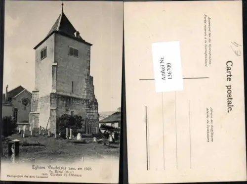 136700,Clocher de Abbaye 1905 Kt Waadt