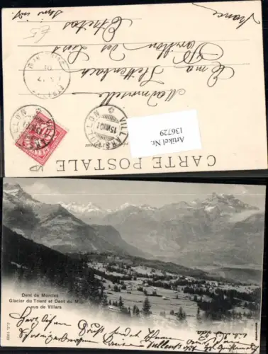 136729,Glacier du Trient et Dent du Midi vus de Villars Kt Waadt