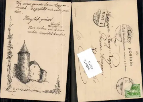136771,Künstlerkarte Echallens Chateau Gros de Vaud Kt Waadt