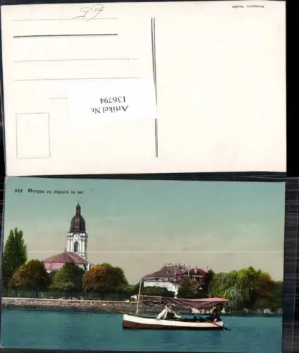 136794,Morges vu depuis le lac Boot am See Kt Waadt