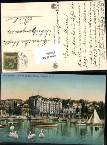 136902,Quchy Le Port et Beau Rivage Palace Hotel 1905 Sous Gare Lausanne Kt Waadt