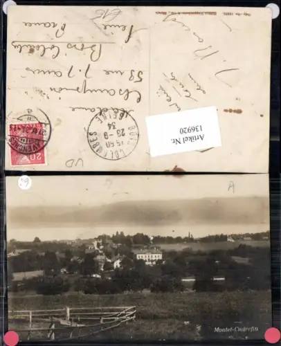 136920,Montet Cudrefin Broye Vully Seltene Fotokarte Ortsrand 1930 Kt Waadt
