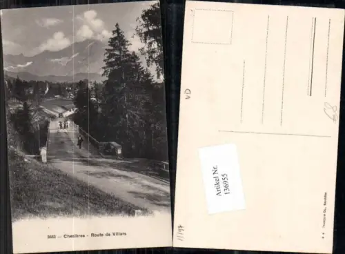136955,Chesieres Route de Villars sur Ollon Strassenansicht 1900 Kt Waadt
