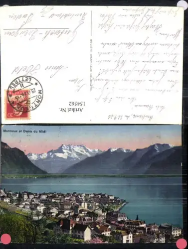 154562,Montreux et Dents du Midi 1926 Kt Waadt