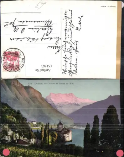 154563,Chäteau de Chillon et Dents du Midi 1910 Kt Waadt