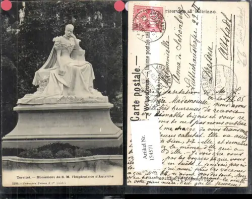 154571,Territet Monument de S M Imperatrice d Autriche Sissi Denkmal 1905 Kt Waadt