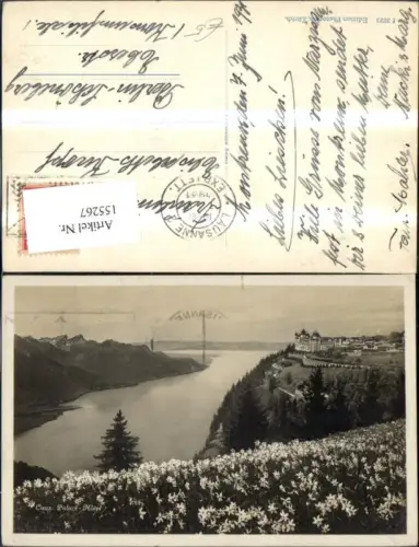 155267,Caux Palace Hotel Ansicht m. Blumenwiese Lausanne 1931 Kt Waadt