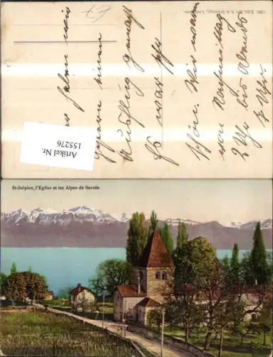 155276,St Sulpice l Eglise et les Alpes de Savoie Kt Waadt