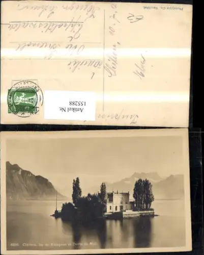 155288,Clarens Ile de Salagnon et Dents du Midi Montreux Genfersee Kt Waadt