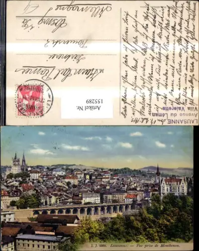 155289,Lausanne Vue prise de Montbenon 1913 Kt Waadt