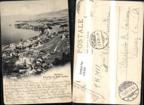 155303,Montreux Vue prise du Righi vaudois 1901 Kt Waadt