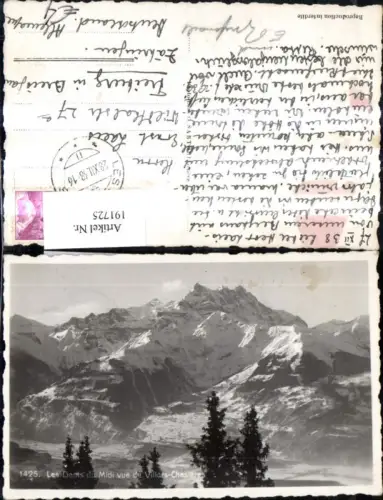 191725,Les Dents du Midi vue de Villars Chesieres Bergansicht Kt Waadt