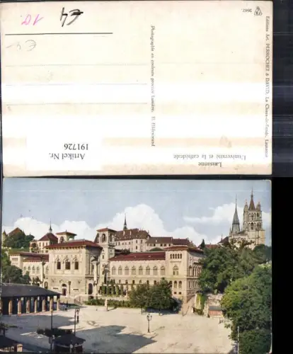 191726,Lausanne L universite et la cathedrale Universität Kathedrale Kt Waadt