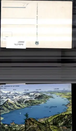 208007,Panorama du Lac Leman Genfersee Lagekarte Gipfelkarte Kt Waadt