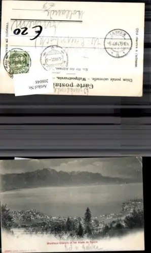 208048,Montreux Clarens et les Alpes de Savoie Genfersee Kt Waadt