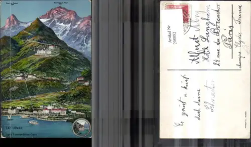 208082,Lac Leman Territet Glion Caux Genfersee Lagekarte Gipfelkarte Kt Waadt