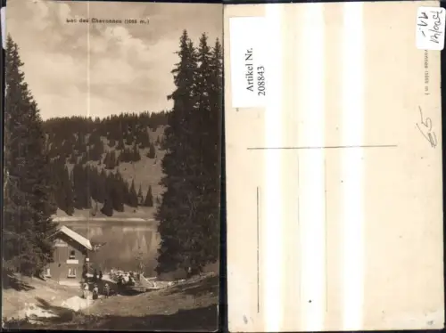 208843,Lac de Chavonnes b. Villars Ansicht m. Hütte Personen