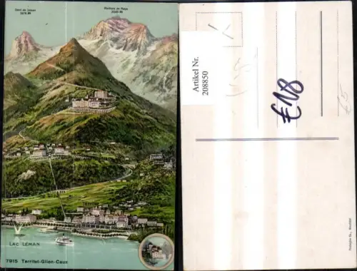 208850,Territet Glion Caux Lac Leman Genfersee Lagekarte Gipfelkarte Kt Waadt