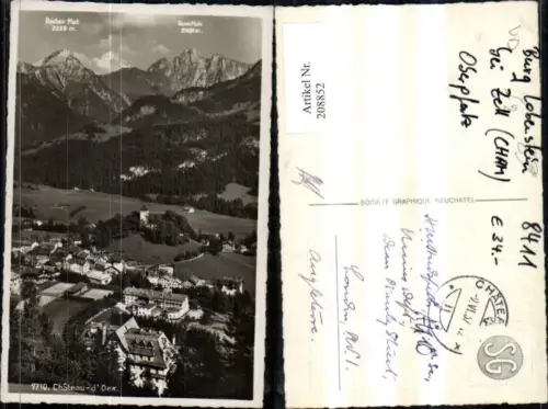 208852,Chateau d Oex Teilansicht Gipfelkarte Kt Waadt