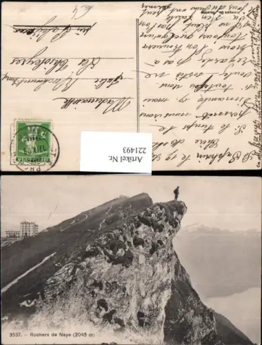 221493,Rochers de Naye b. Montreux Bergspitz Kt Waadt