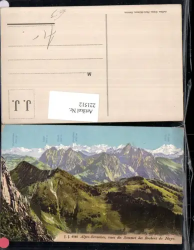 221512,Alpes-Bernoises vues du Sommet des Rochers de Naye b. Montreux Bergkulisse Kt Waadt