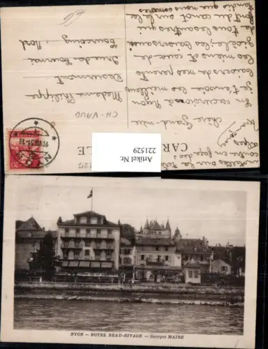 221529,Nyon Hotel Beau-Rivage Georges Maire Kt Waadt