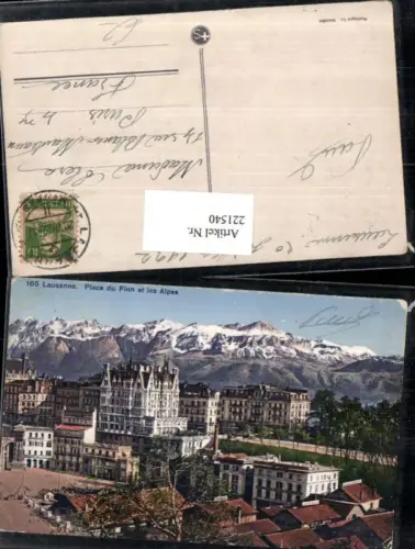 221540,Lausanne Place du Flon et les Alpes Kt Waadt