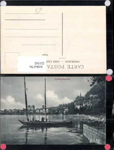 221542,Territet Montreux Teilansicht Segelboot Kt Waadt