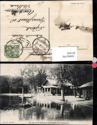 221543,Le Lac et le Chalet de Sauvabelin sur Lausanne Ruderboot Kt Waadt