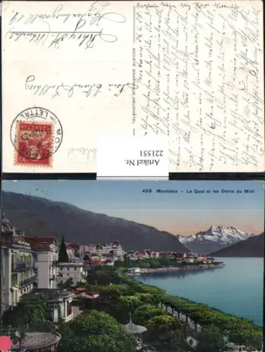 221551,Montreux Teilansicht Le Quai et les Dents du Midi Kt Waadt