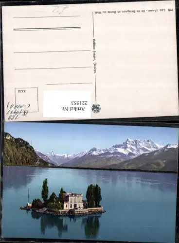 221553,Lac Leman Ile de Salagnon et Dents du Midi Insel Kt Waadt