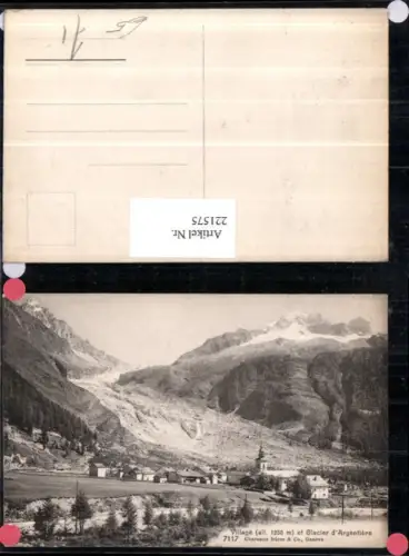 221575,Village et Glacier d'Argentiere Bergkulisse Kt Waadt