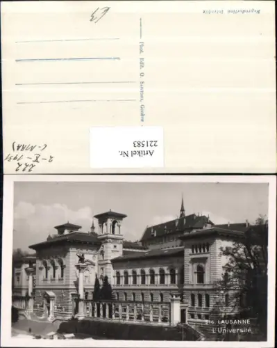 221583,Lausanne L'Universite Universität Kt Waadt