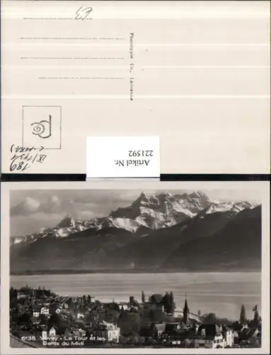 221592,Vevey Teilansicht La Tour et les Dents du Midi Kt Waadt