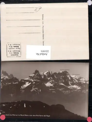 221971,La Dent du Midi et le Mont Blanc vus des Rochers de Naye b. Montreux