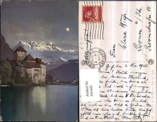 241445,Chateau de Chillon au clair de Lune b. Montreux Kt Waadt