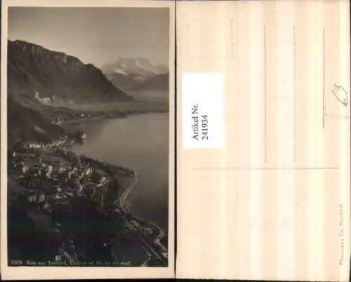 241934,Vue sur Territet Totale Chillon et Dents du midi Kt Waadt