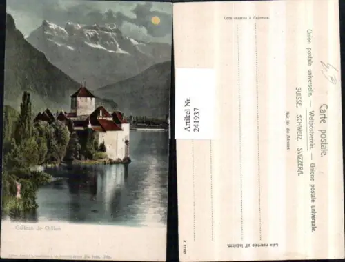241937,Chateau de Chillon Schloss im Mondschein Kt Waadt
