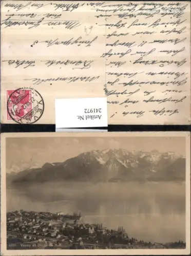 241972,Vevey Totale et Dents du Midi Kt Waadt
