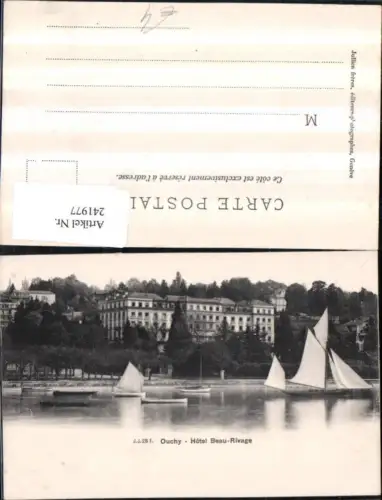 241977,Ouchy Hotel Beau-Rivage Segelboot Kt Waadt