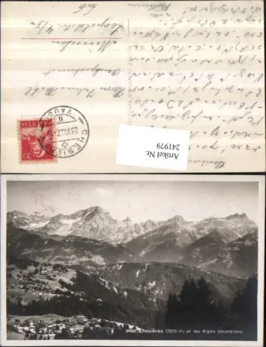241979,Chesieres et les Alpes Vaudoises Totale Bergkulisse Kt Waadt