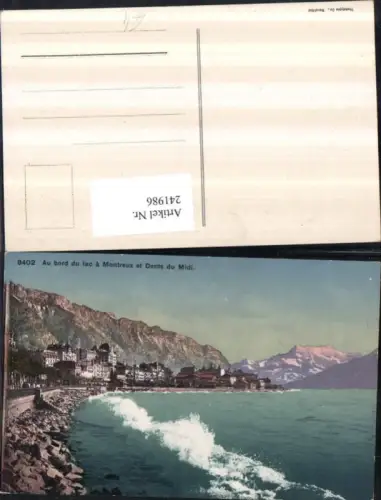 241986,Au bord du lac a Montreux et Dents du Midi Teilansicht Kt Waadt