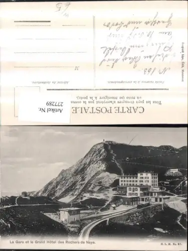 277289,La Gare et le Grand Hotel des Rochers de Naye b. Montreux Kt Waadt